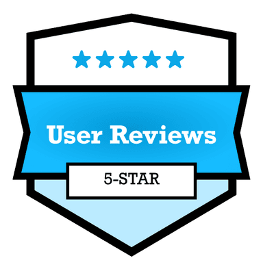 User Reviews badge – 5‑Star Rating Badge labeled ‘User Reviews’ with five stars and ‘5‑STAR’ text