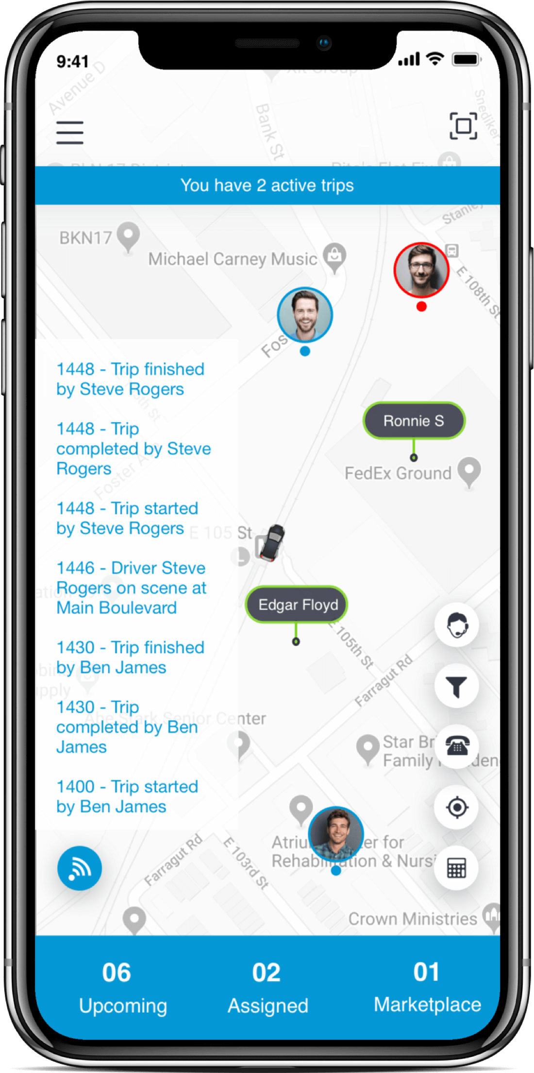 NEMT Platform - Driver app dashboard